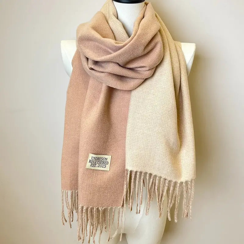Écharpe Réversible Bicolore Ultra Douce Rose et Beige - Chaleur et Polyvalence