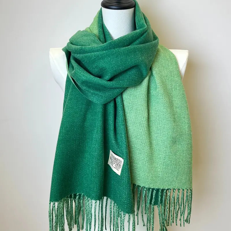 Écharpe Réversible Bicolore Ultra Douce Vert - Chaleur et Polyvalence