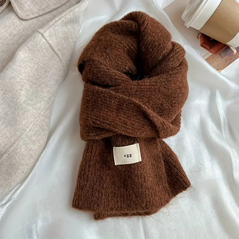 Écharpe Douce et Élégante en Maille Fine Marron - Accessoire de Mode Confortable