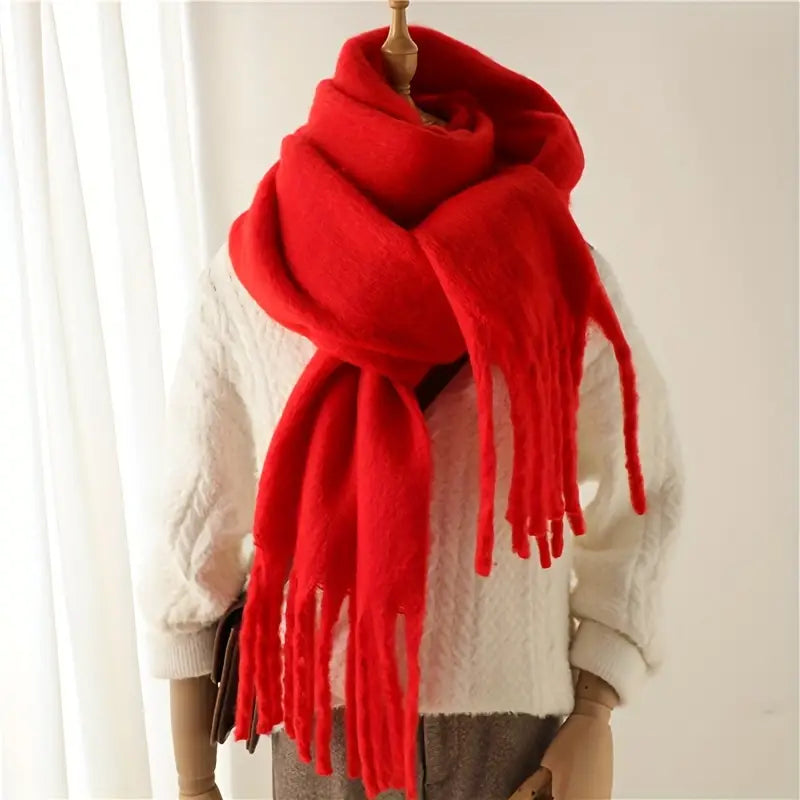 Écharpe Rouge Ultra Douce - Élégance et Confort pour l'Hiver - Longue et Épaisse | Accessoire Mode Incontournable