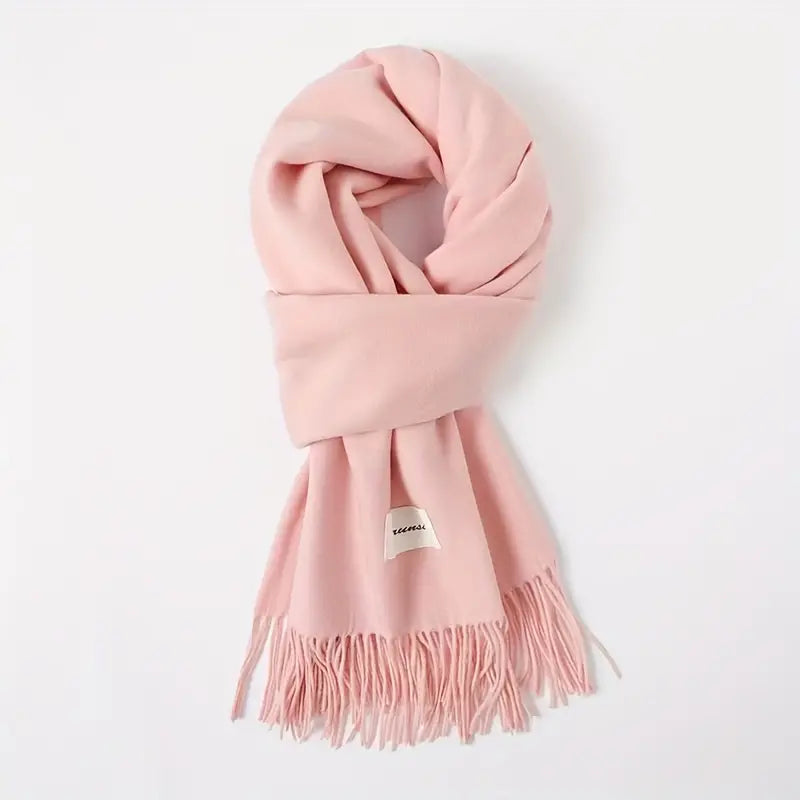 Écharpe Classique Ultra Douce Rose à Franges - Élégance et Confort au Quotidien