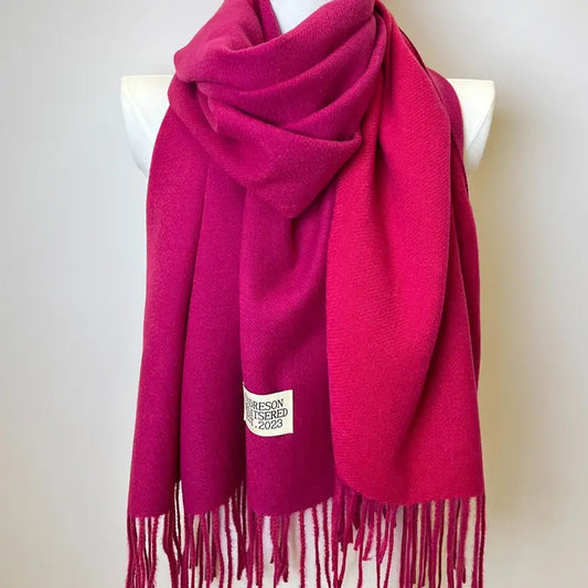 Écharpe Réversible Bicolore Ultra Douce Rose et Rouge - Chaleur et Polyvalence