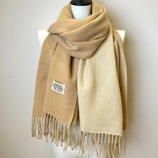 Écharpe Réversible Bicolore Ultra Douce Beige - Chaleur et Polyvalence
