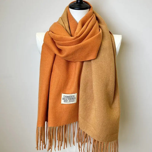 Écharpe Réversible Bicolore Ultra Douce Orange - Chaleur et Polyvalence