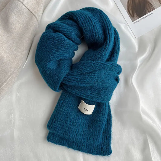 Écharpe Douce et Élégante en Maille Fine Bleu - Accessoire de Mode Confortable