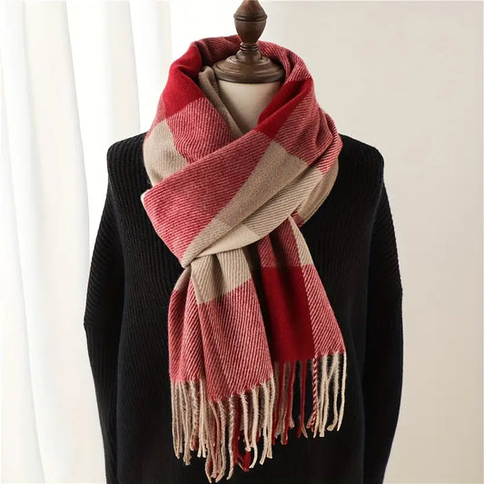 Écharpe à Carreaux Rouge Douce et Confortable - Chaleur et Élégance pour toutes les occasions