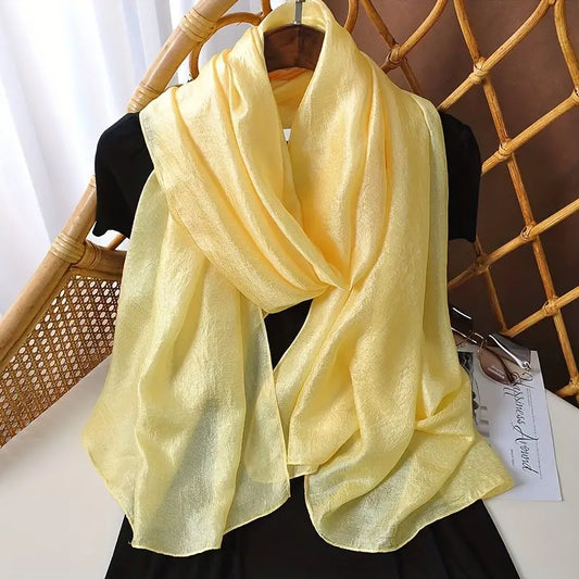 Foulard en lin naturel léger jaune - Élégance raffinée et confort pour toutes les saisons