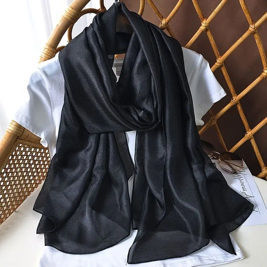 Foulard en lin naturel léger noir - Élégance raffinée et confort pour toutes les saisons