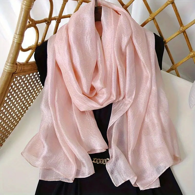 Foulard en lin naturel léger rose - Élégance raffinée et confort pour toutes les saisons