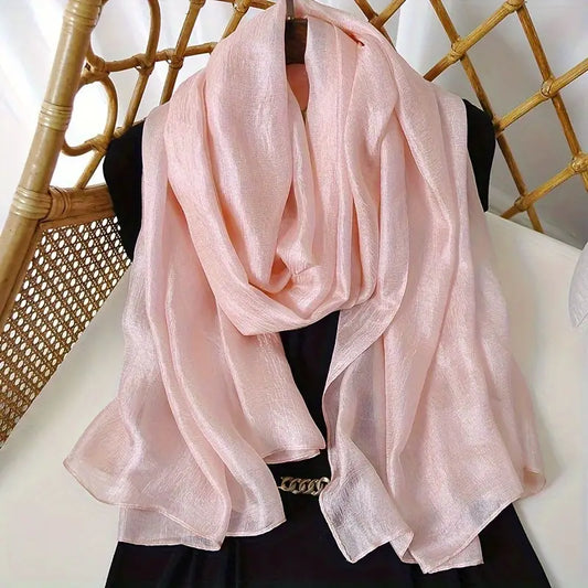 Foulard en lin naturel léger rose - Élégance raffinée et confort pour toutes les saisons