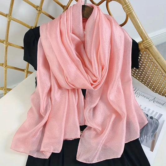 Foulard en lin naturel léger rose clair - Élégance raffinée et confort pour toutes les saisons