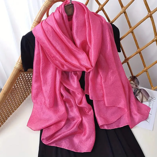 Foulard en lin naturel léger rose foncé - Élégance raffinée et confort pour toutes les saisons