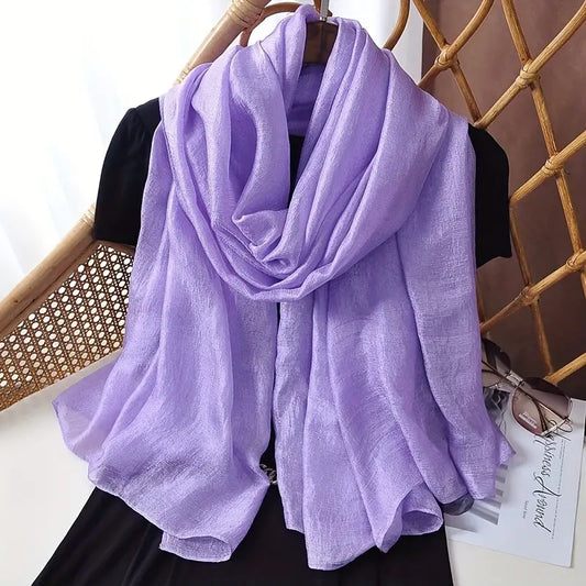 Foulard en lin naturel léger violet - Élégance raffinée et confort pour toutes les saisons