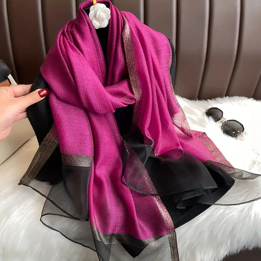 Foulard léger et élégant en mousseline violet - Accessoire chic et raffiné